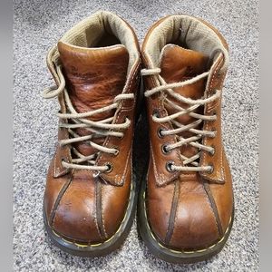 Vintage Dr. Martens 12281 Womens  Size 6 Brown Leather Chukka Chunk Flower Boots